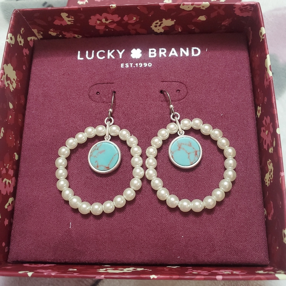 Lucky Brand - Boho Turquoise & Pearl Earrings
